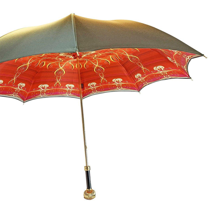 Chic Cream and Red Umbrella with Exclusive Design