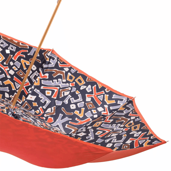 Chic Design Coral Canopy Umbrella with Printed Interior for Lady