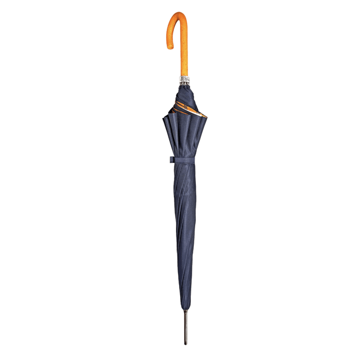 Chic Elegant Men's Umbrella with Orange Ostrich Leather Handle