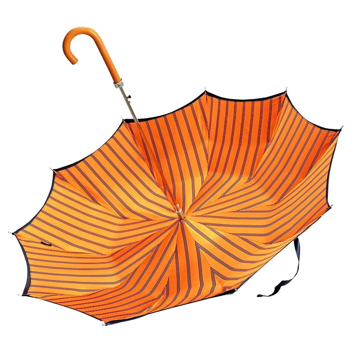 Chic Elegant Men's Umbrella with Orange Ostrich Leather Handle