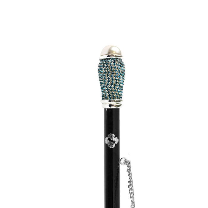 Chic Exquisite Aquamarine Crystals Handle Shoehorn