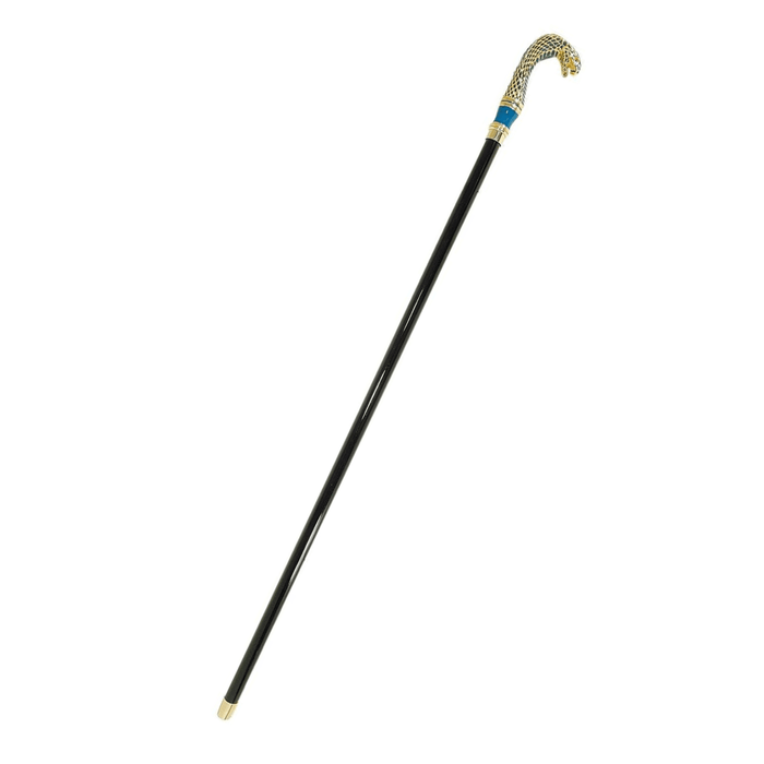 Chic Gold Plated Cobra - Hand Enamelled Walking Cane