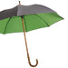 Chic Grey and Green Canopy Umbrella with Bamboo Handle