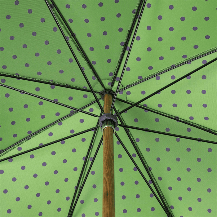 Chic Grey and Green Canopy Umbrella with Bamboo Handle