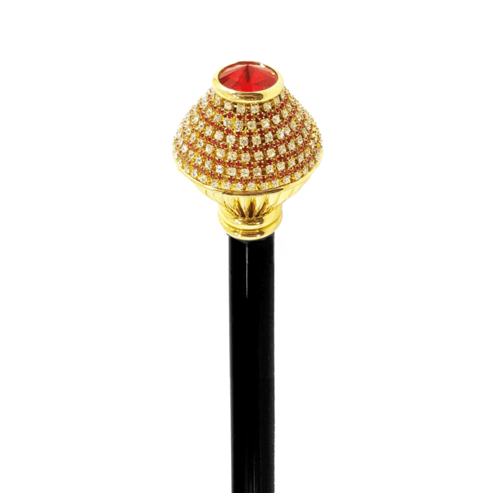 Chic Handmade Crystal Encrusted Knob Walking Stick