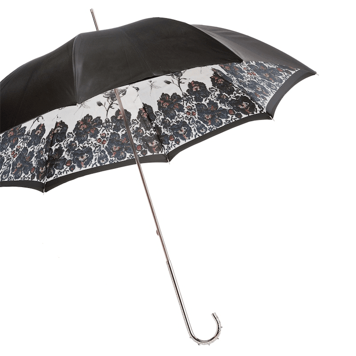 Chic Italian Jeweled Metal Printed Umbrella