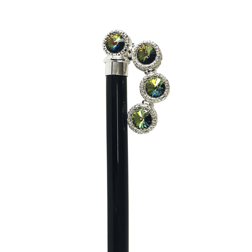 Chic Luxurious Walking Stick with Multicolor Crystals