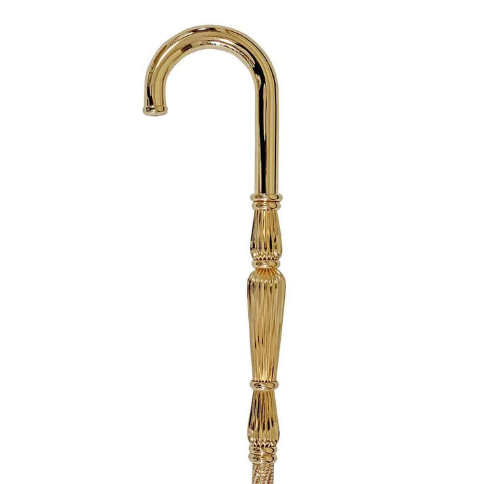 Chic Luxury Gold-plated 24K Walking Cane with Crystals