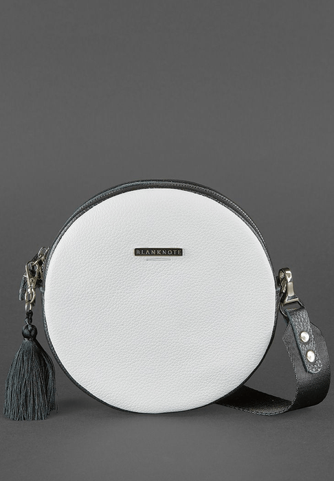 Chic Round Leather Bag for Women with Decorative Tassel