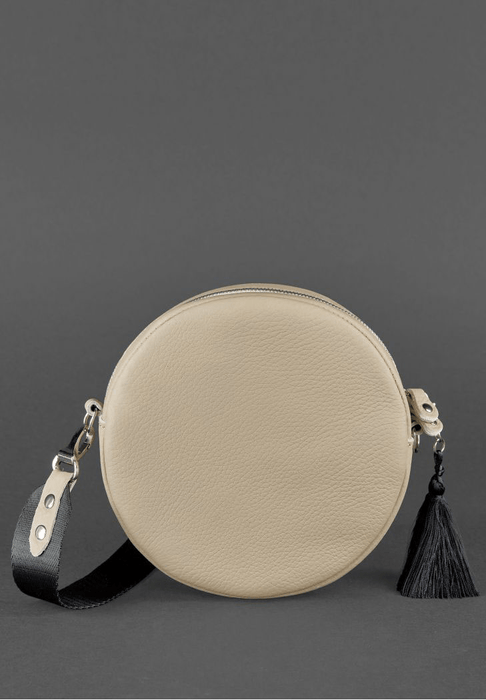 Stylish round leather bag for women