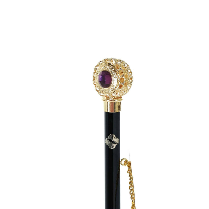 Chic Shoehorn 24K Gold-Plated with Amethyst Crystals