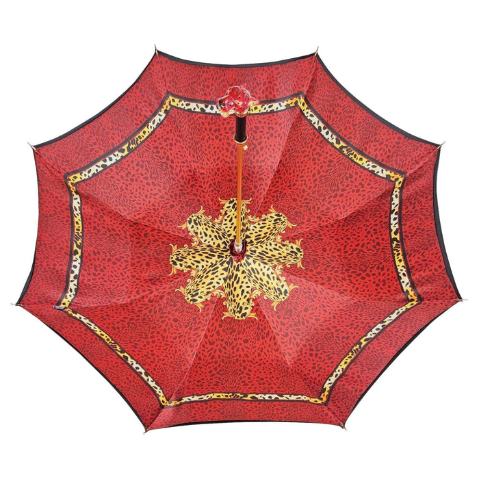 Chic Sparkling Red Leopard Design Umbrella