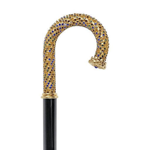 Chic Walking Cane Encrusted with Multicolor Crystals