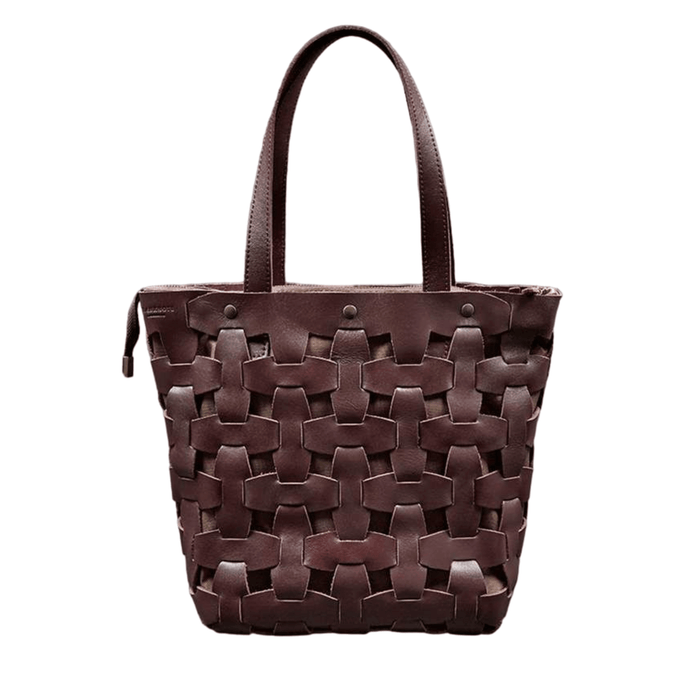 Chic woven leather tote bag for women