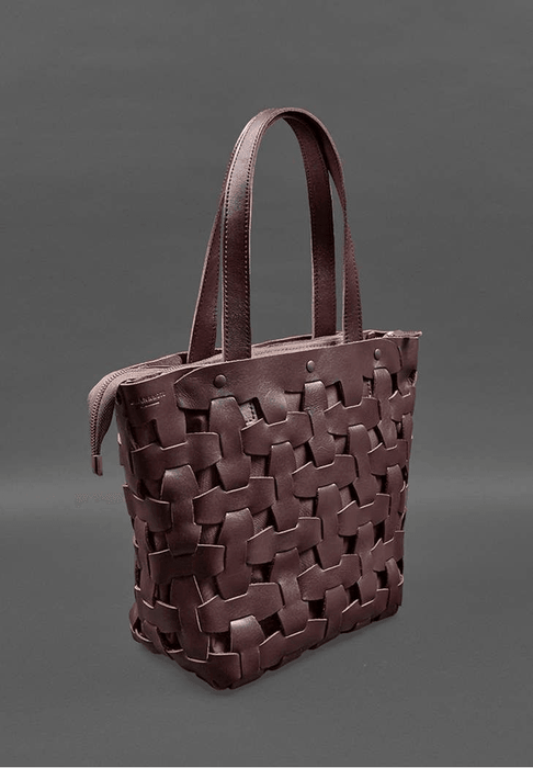 Women's chic woven leather shoulder bag