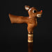 Christmas Wooden Deer Walking Cane Candy Stick, Hand Carved