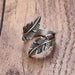 Fancy Feather Stainless Steel Ring Men's
