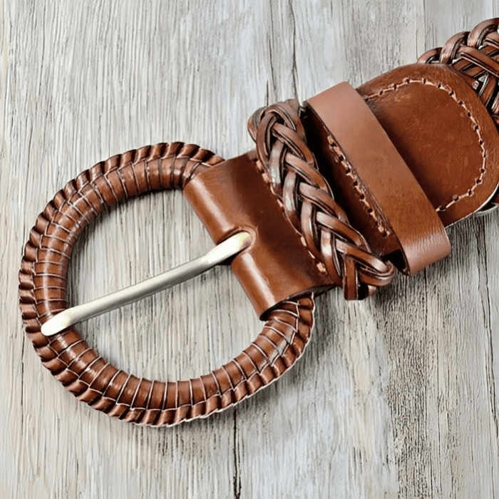 Classic Braided Leather Belt For Women, Emma Model