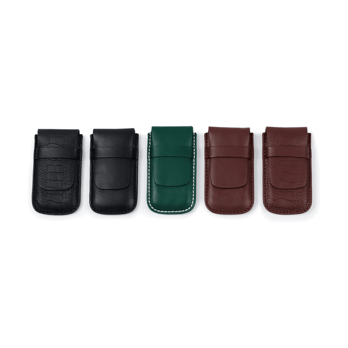 Classic Burgundy Single Slot Leather Flap Watch Pouch