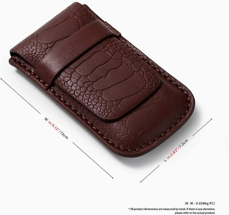 Classic Burgundy Single Slot Leather Flap Watch Pouch