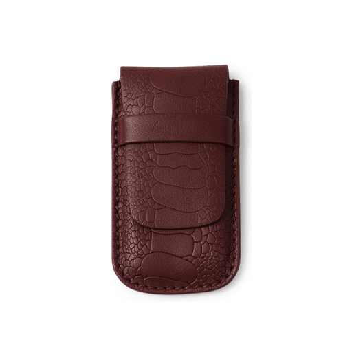 Classic Burgundy Single Slot Leather Flap Watch Pouch