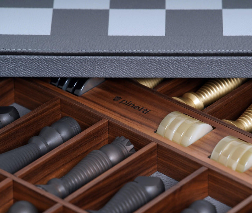 Sophisticated Dual Game Board with Chess and Checkers: Ideal for Stylish Game Rooms