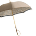 Classic Design Brown Umbrella with Vintage Flowers Interior