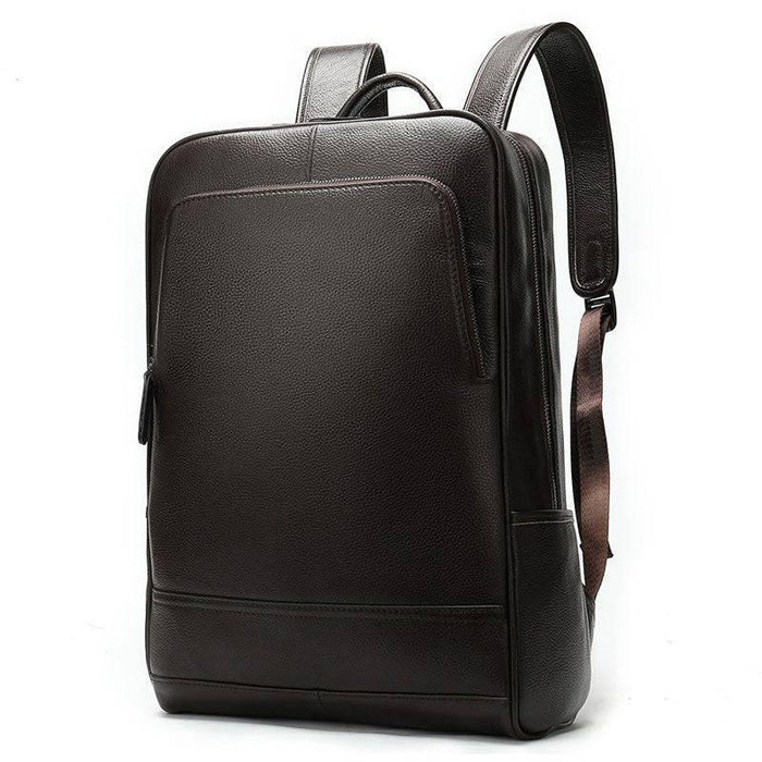 Classic Design Men's Business Leather Backpack