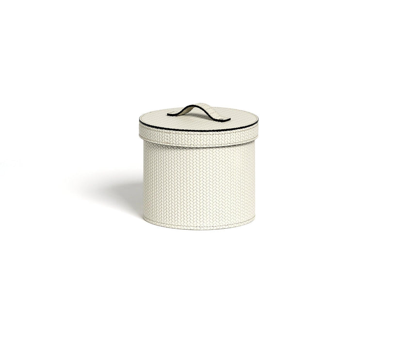 Stylish classic round paper bin with a matching lid