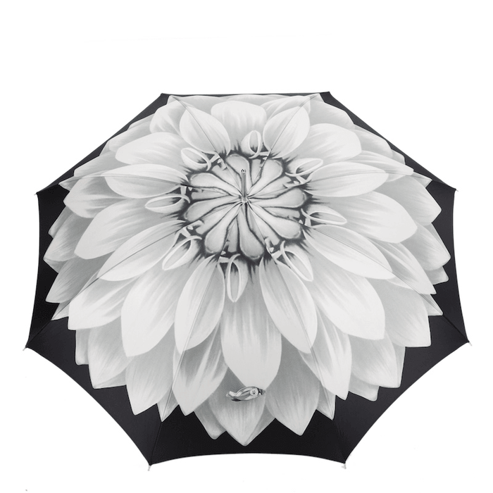 Classic Design Silver Sunflower Canopy Umbrella with Black Handle for Women