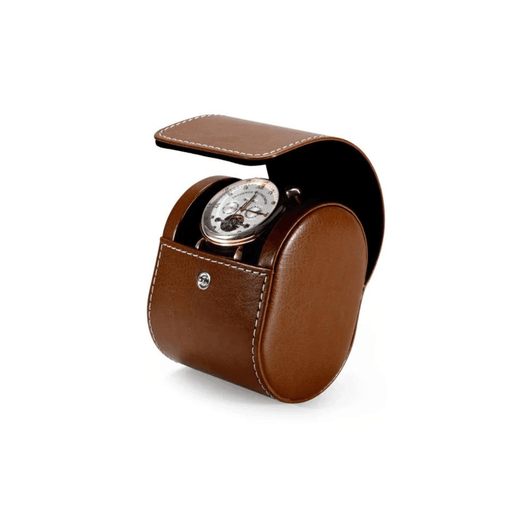 Classic Design White Leather Watch Case - 1 Slot