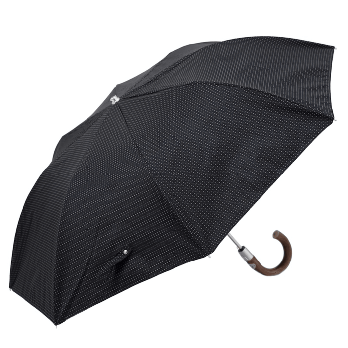 Classic Design Wooden Handle Black Folding Umbrella