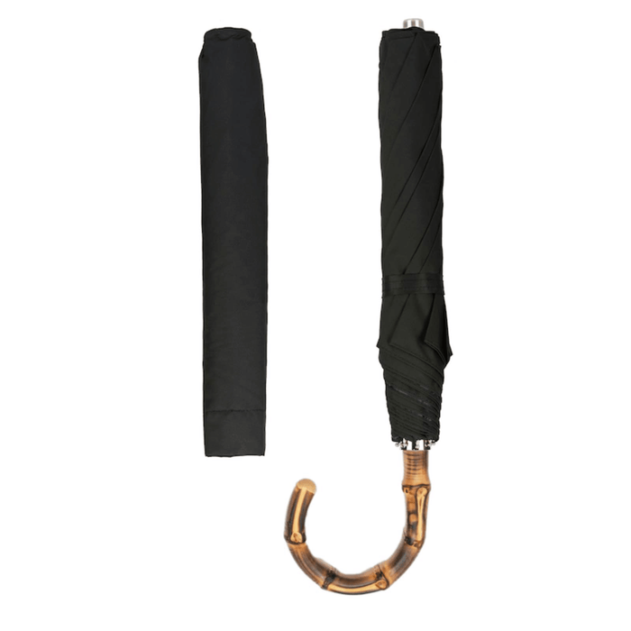 Classic Designer Whangee Handle Folding Black Umbrella