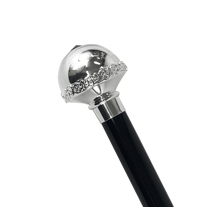 Classic Elegant Walking stick with Silver-Plated Knob