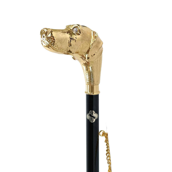 Classic Golden Chic Shoehorn with Dog-Headed Grip