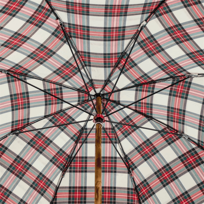 Classic One-Piece Chestnut Handle-Shaft Umbrella Tartan