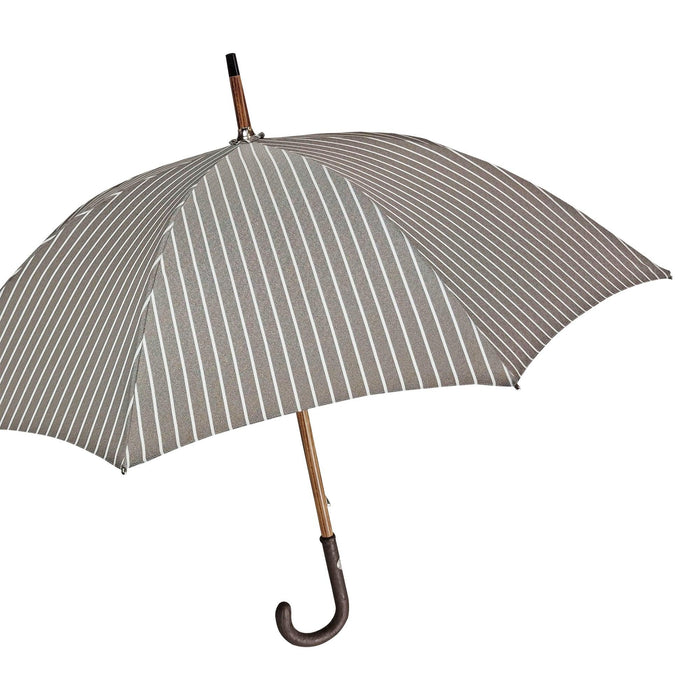 Classic Striped Umbrella with Ostrich leather handle - Artynov | Unique Handmade Accessories