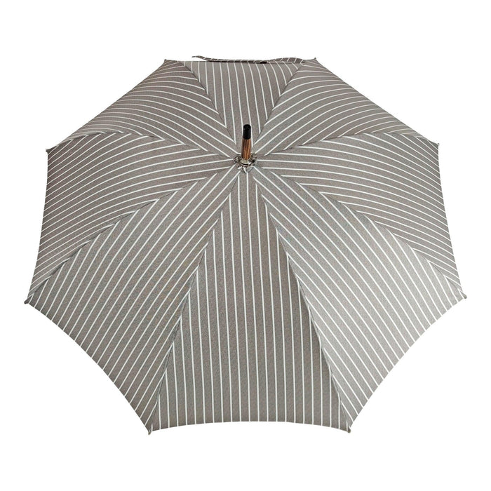 Classic Striped Umbrella with Ostrich leather handle - Artynov | Unique Handmade Accessories