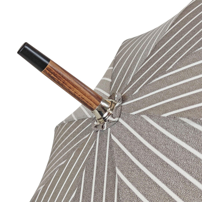 Classic Striped Umbrella with Ostrich leather handle - Artynov | Unique Handmade Accessories