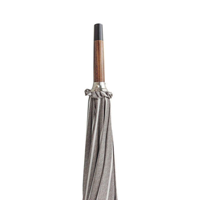 Classic Striped Umbrella with Exquisite Ostrich Leather Handle