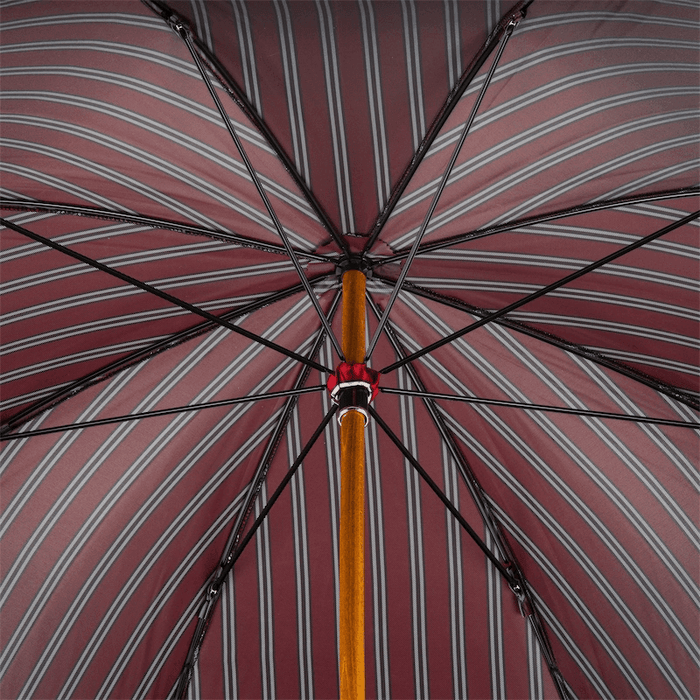 Classic Stylish Striped Umbrella with Bamboo Handle