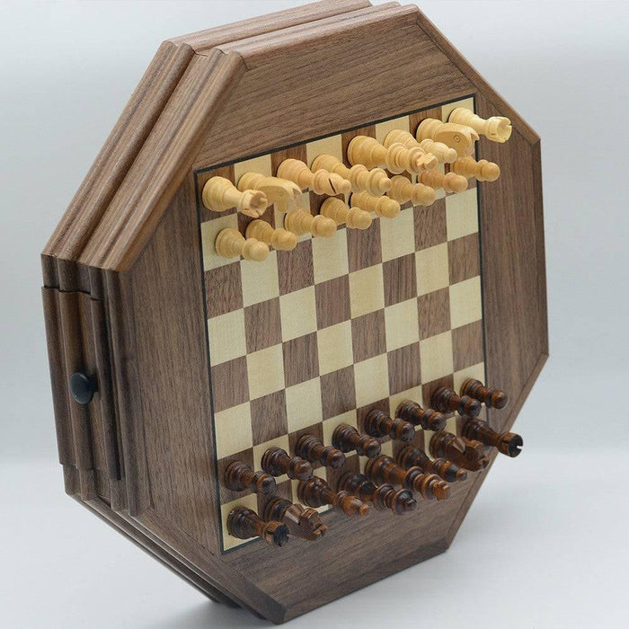 Classic, Wooden, Magnetic And Compact Sized Chess Set With Storage Chest