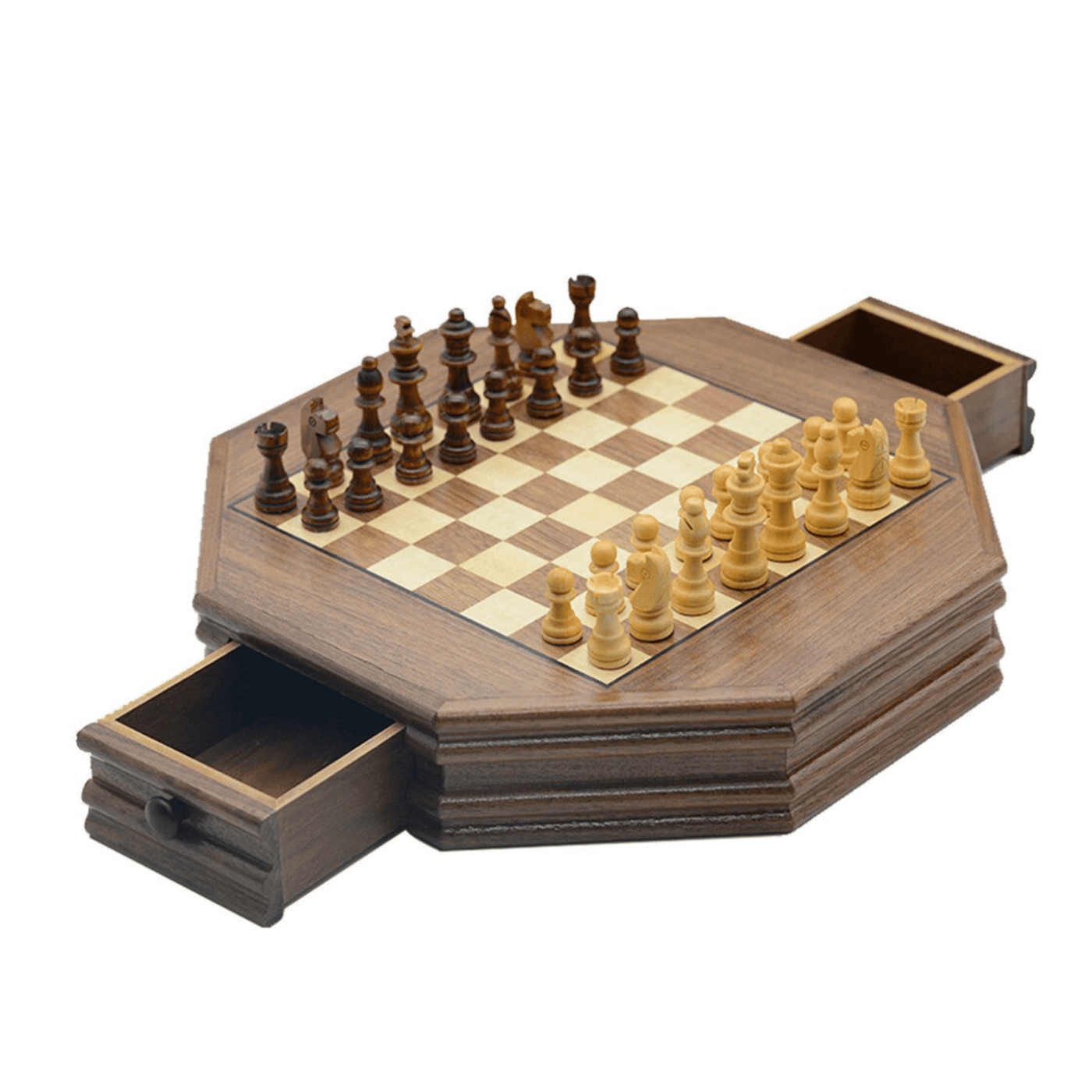 Classic, Wooden, Magnetic And Compact Sized Chess Set With Storage Che