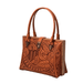 Cognac Leather Purse, Stylish Tote Bag with Top Handle for Everyday Use