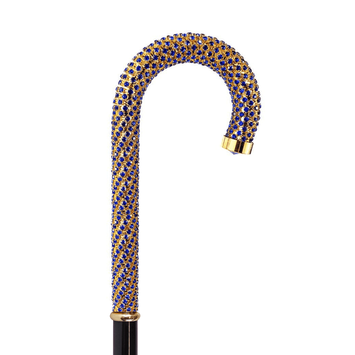 Collectible Luxury Walking Cane with Sapphire Crystals