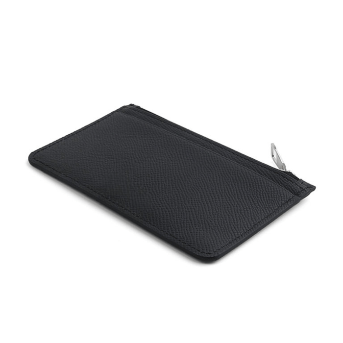 Compact Unique Black Leather Card Holder