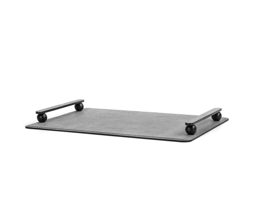 Contemporary Minimalist Design Pamphili Tray with Distinctive Metal Handles