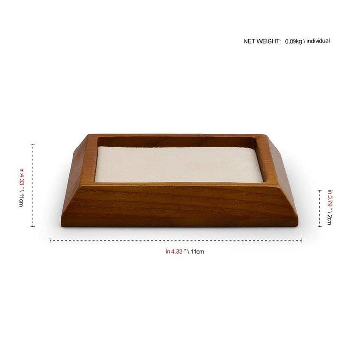 Cream White Small Wood Jewelry Tray for Showcase Displa