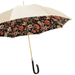 Creamy Flowered Double Cloth Umbrella with Acetate Handle