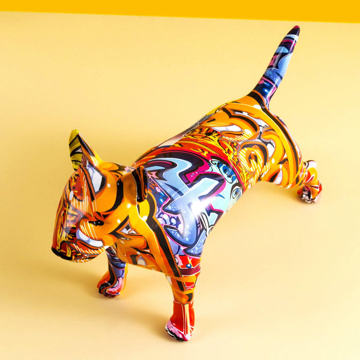 Painted Bull Terrier Statue